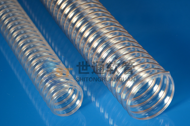 PU 鋼絲軟管，PU鋼絲管，PU聚氨酯鋼絲波紋管，耐磨工業(yè)吸塵通風(fēng)軟管 